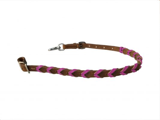 Showman Argentina Cow Leather wither strap with Color Braided leather accent #3